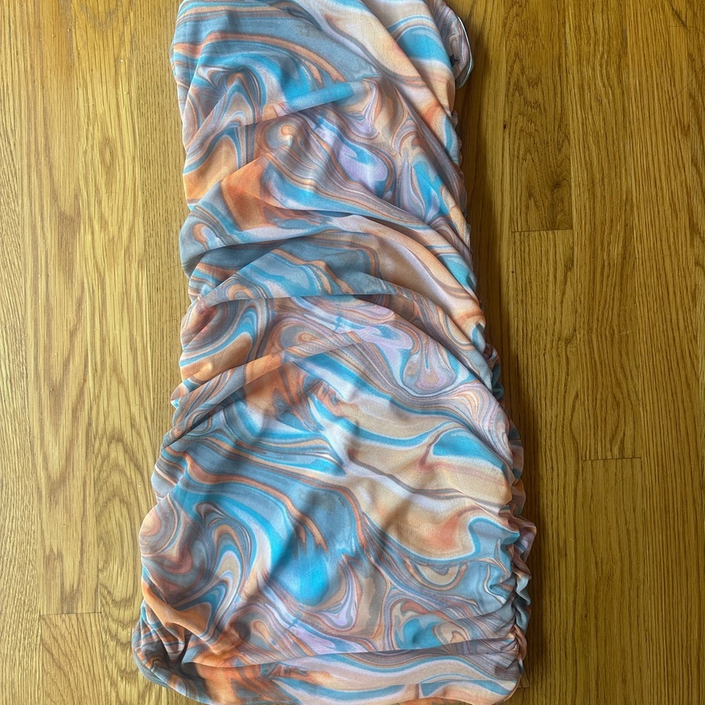 Forever 21 Blue and Orange Bubble Mini Dress